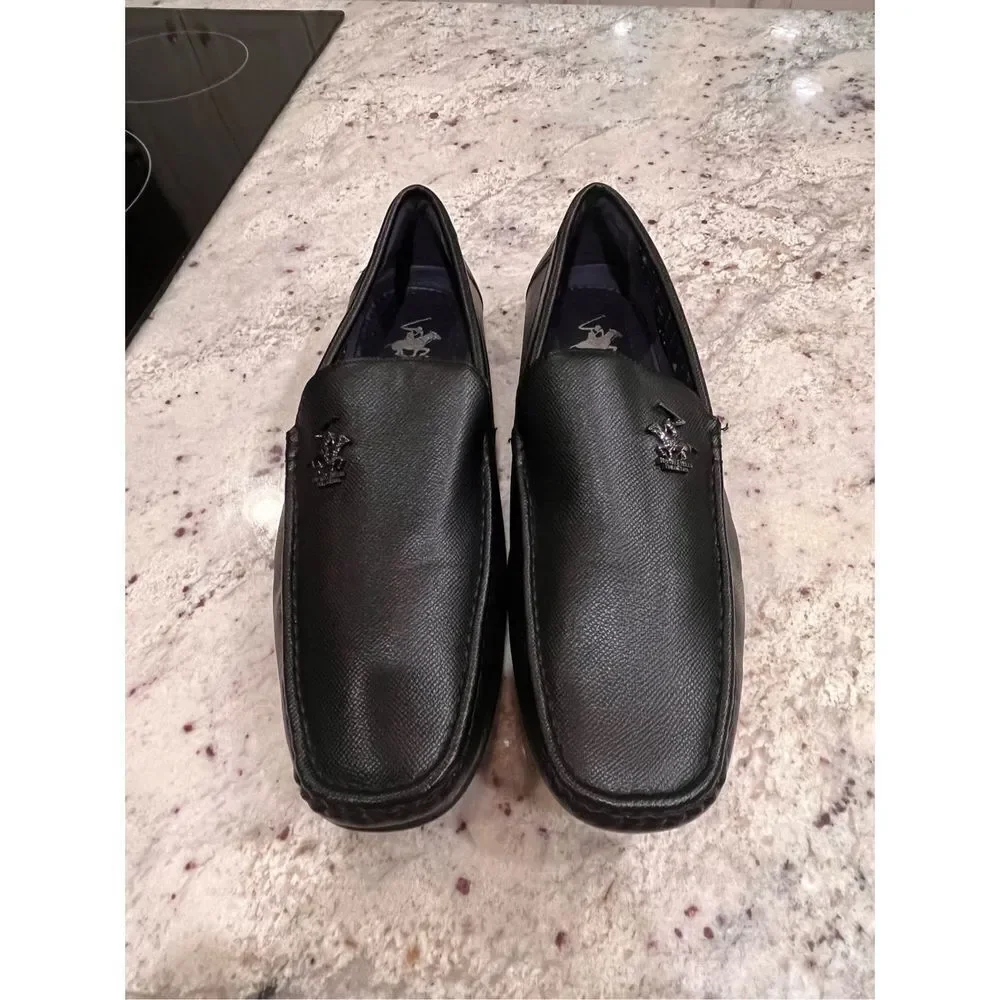Beverly Hills Polo Club Troy Black Slip On Loafers sz 12 EUC
